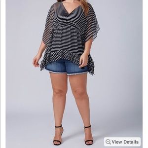 Lane Bryant Chiffon Blouse Drawstring Waist 22/24